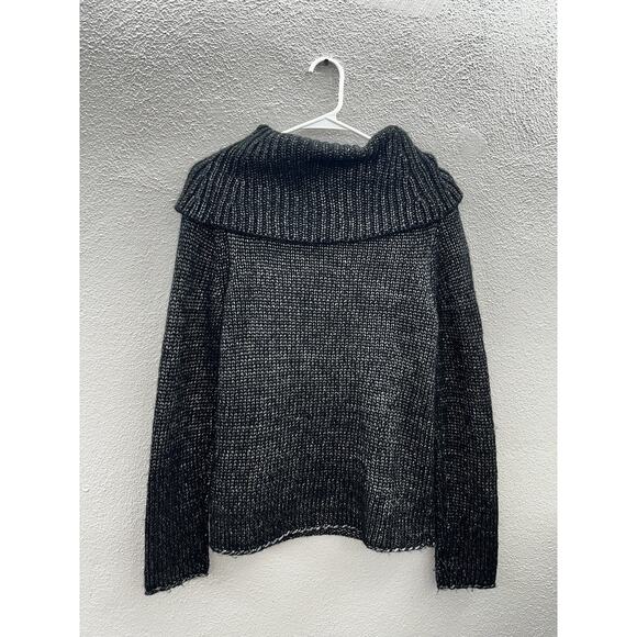 Bass Womens Sweater Size Medium Gray Shimmer Long Sleeve Crowl Neck - Picture 7 of 11